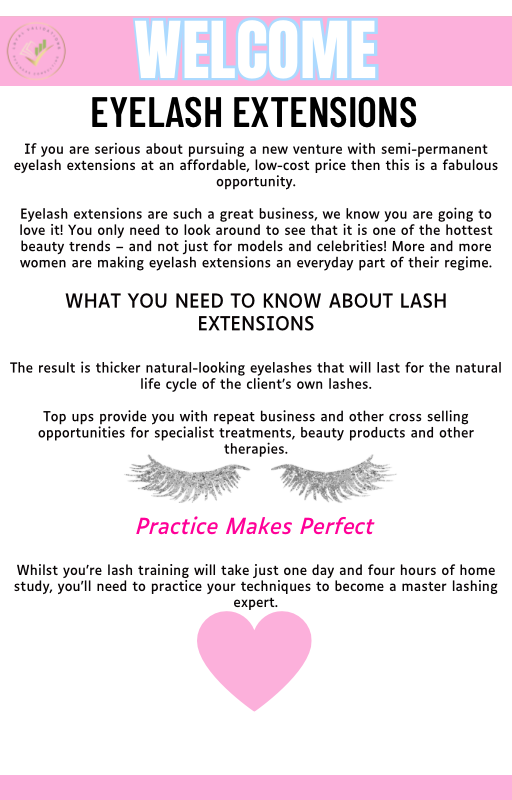 Eyelash Extensions Course E-Book